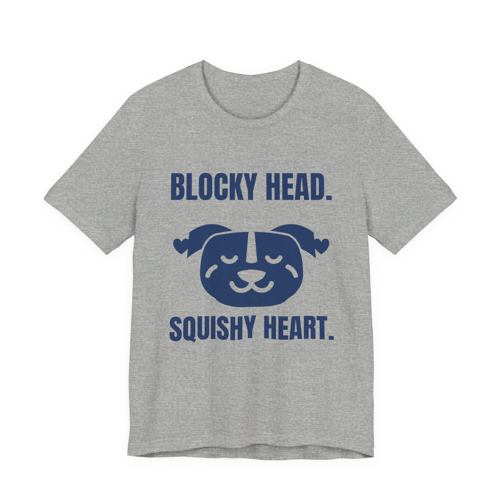 Blocky Head. Squishy Heart Tee (Navy Blue Ink)
