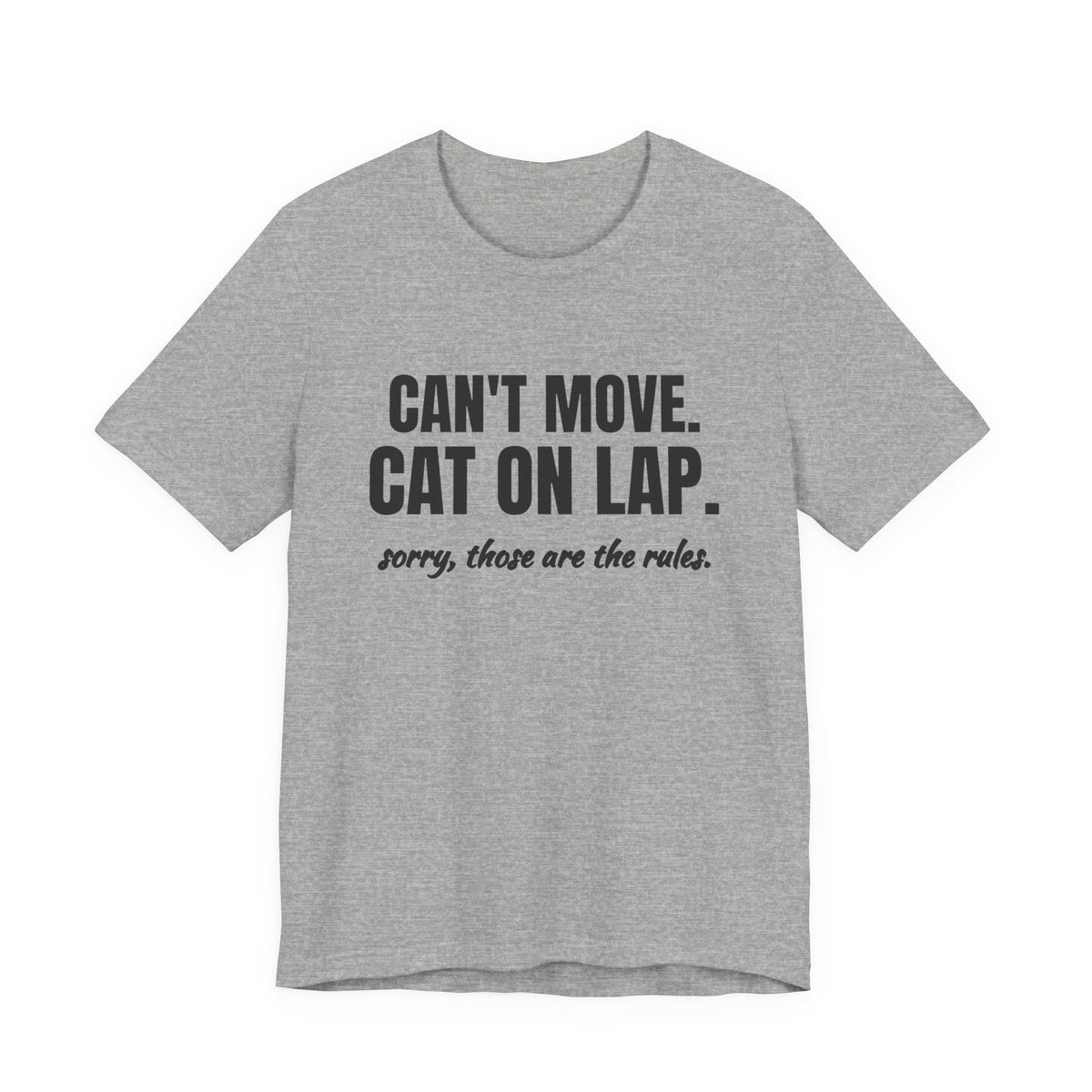 Can't Move. Cat on Lap Tee (Light)