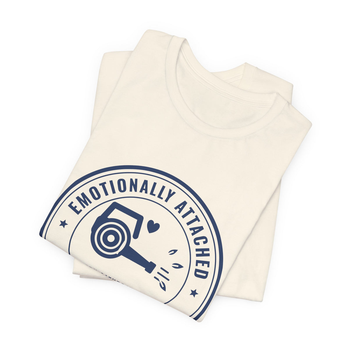 Emotionally Attached to My Leaf Blower Tee (Navy Blue Ink)