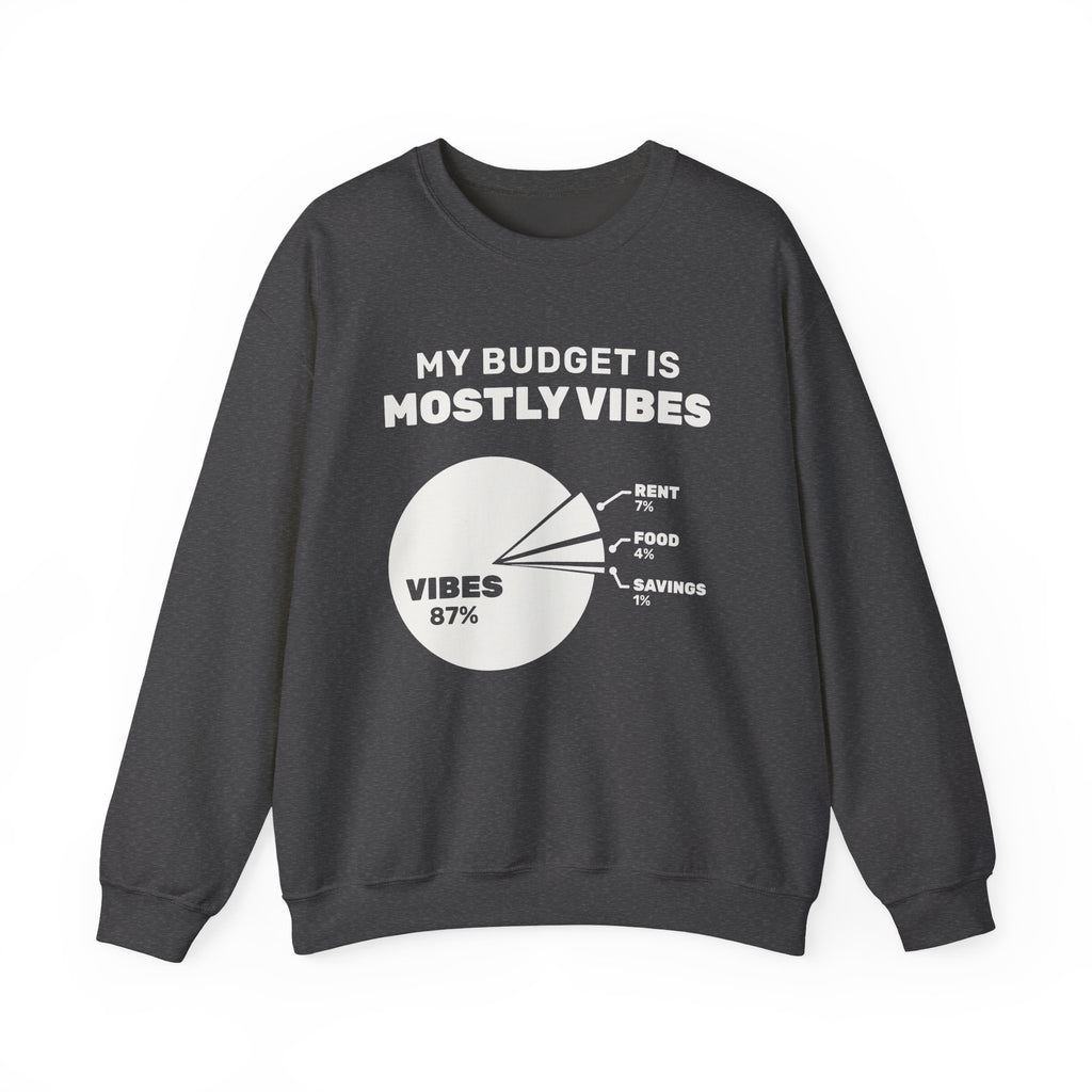 My Budget Is Mostly Vibes Crewneck Sweatshirt (Dark)