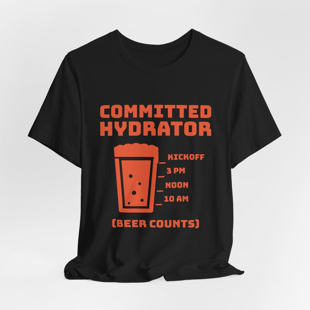 Committed Hydrator (Beer Counts) Tee (Orange Ink)