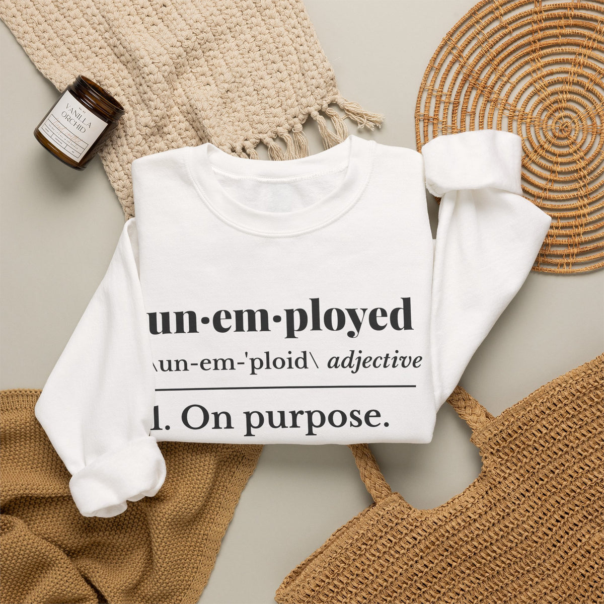 Unemployed on Purpose Crewneck Sweatshirt (Light)