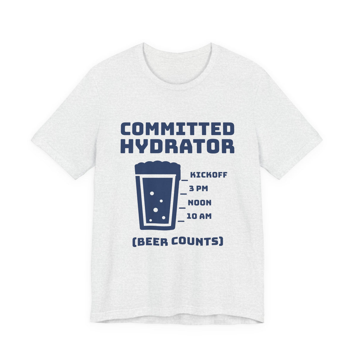 Committed Hydrator (Beer Counts) Tee (Navy Blue Ink)