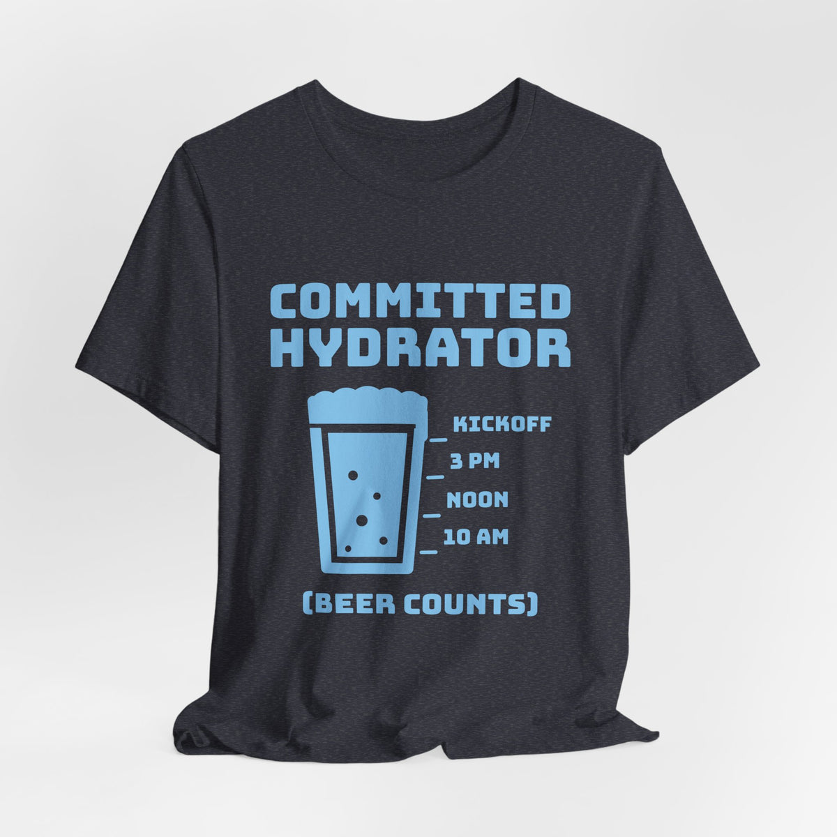 Committed Hydrator (Beer Counts) Tee (Sky Blue Ink)