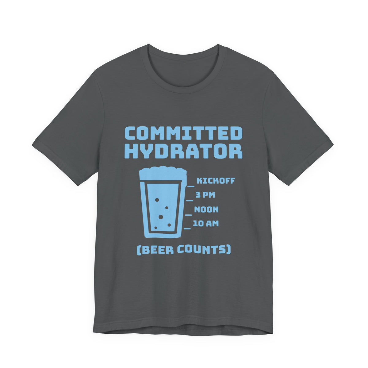 Committed Hydrator (Beer Counts) Tee (Sky Blue Ink)