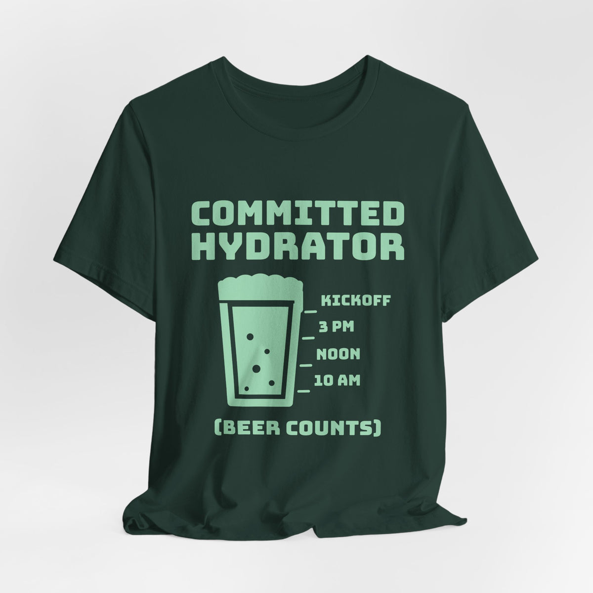 Committed Hydrator (Beer Counts) Tee (Mint Green Ink)