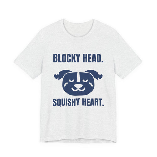 Blocky Head. Squishy Heart Tee (Navy Blue Ink)