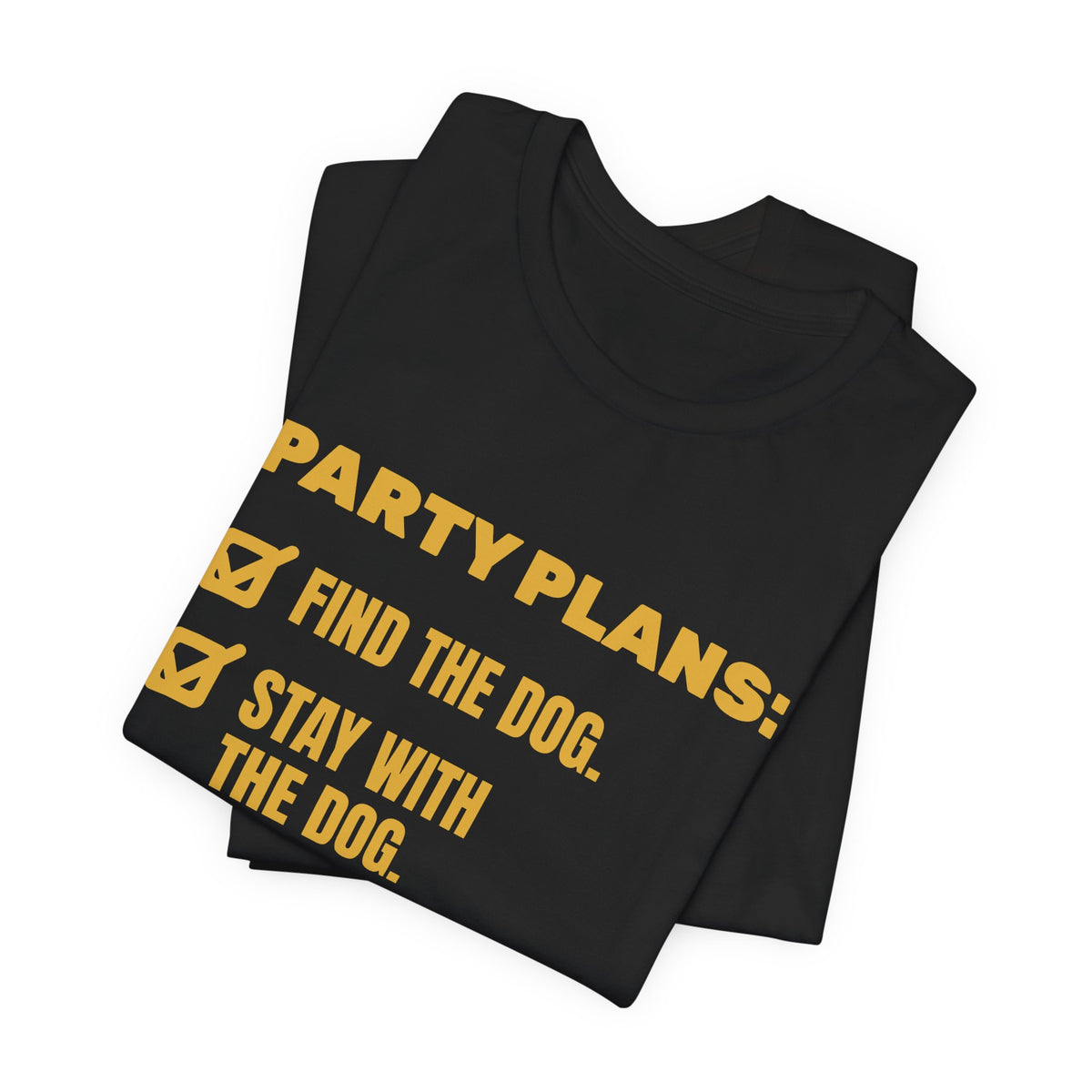 Party Plans: Find the Dog Tee (Gold)