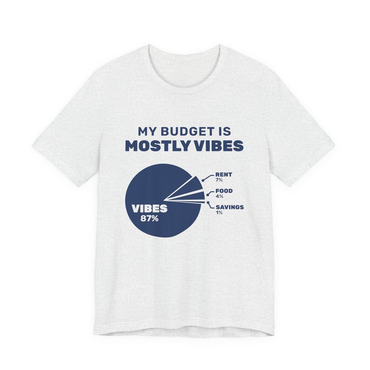 My Budget Is Mostly Vibes Tee (Navy Blue Ink)