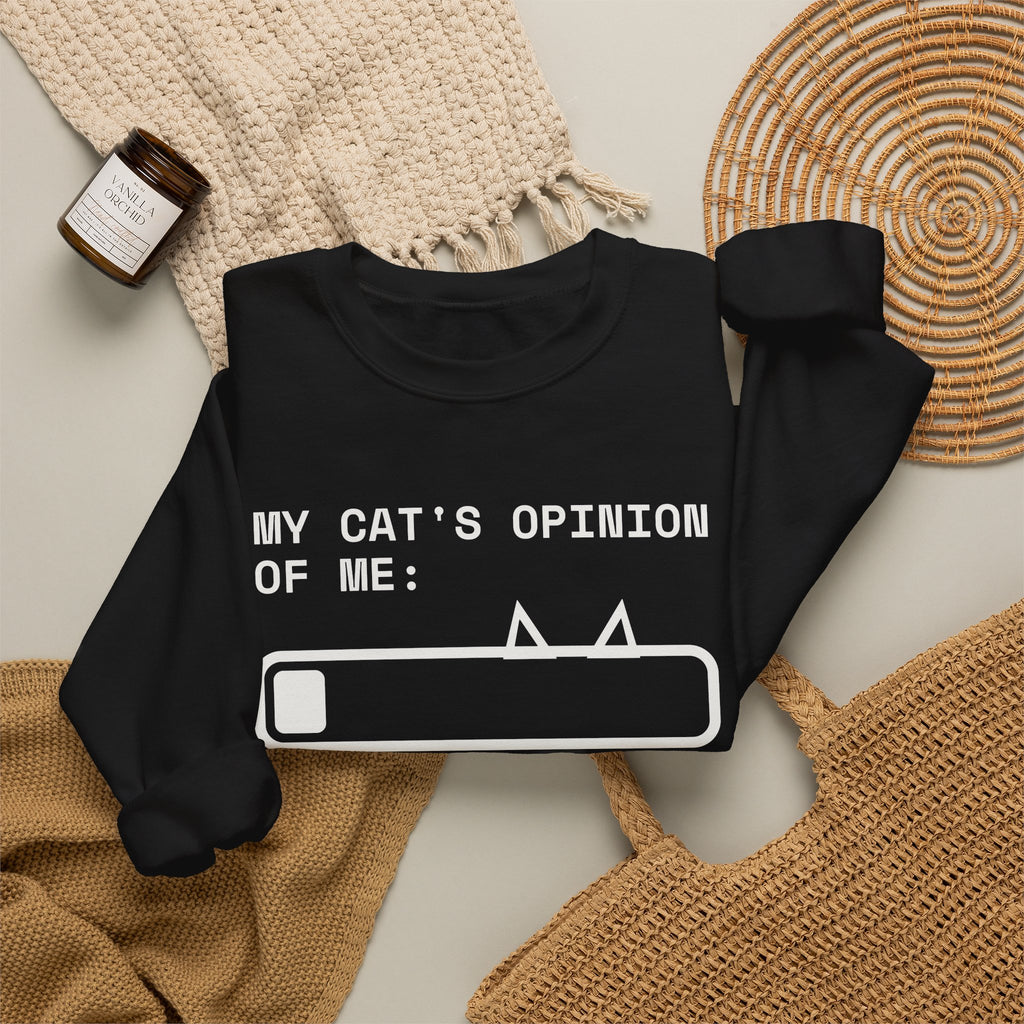 My Cat's Opinion of Me: Pending Crewneck Sweatshirt (Dark)