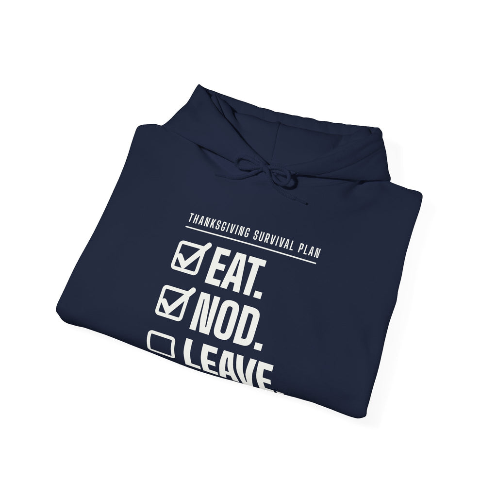 Eat. Nod. Leave. Hoodie (Dark)