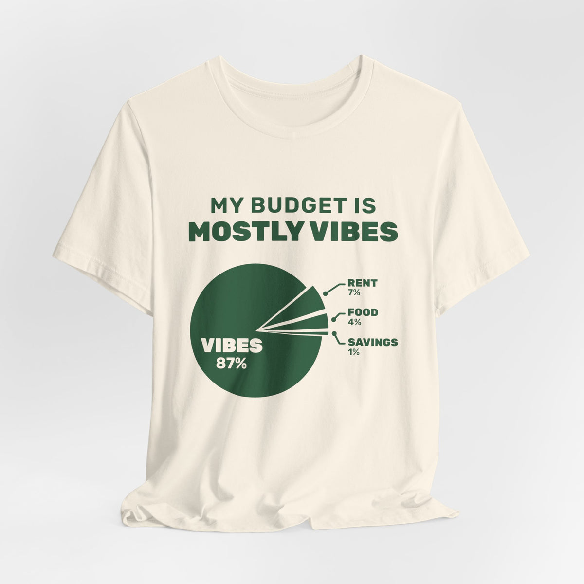 My Budget Is Mostly Vibes Tee (Forest Green Ink)