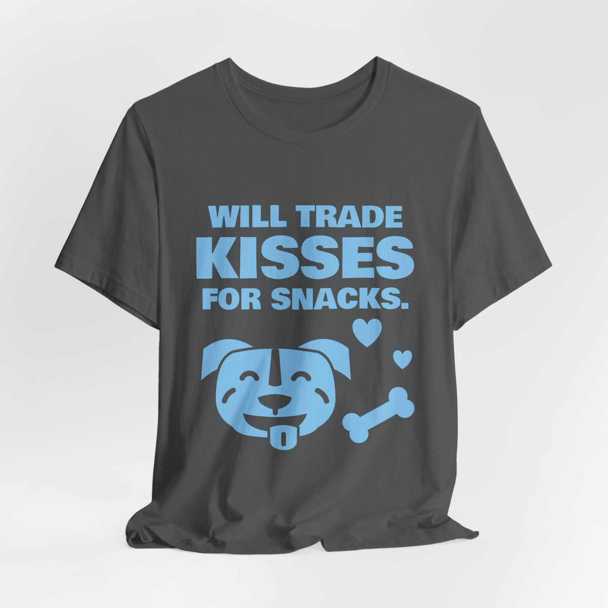 Will Trade Kisses for Snacks Tee (Sky Blue Ink)