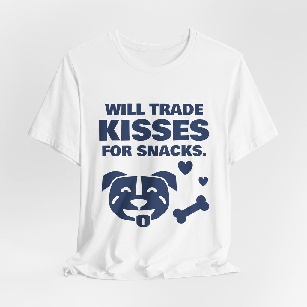Will Trade Kisses for Snacks Tee (Navy Blue Ink)