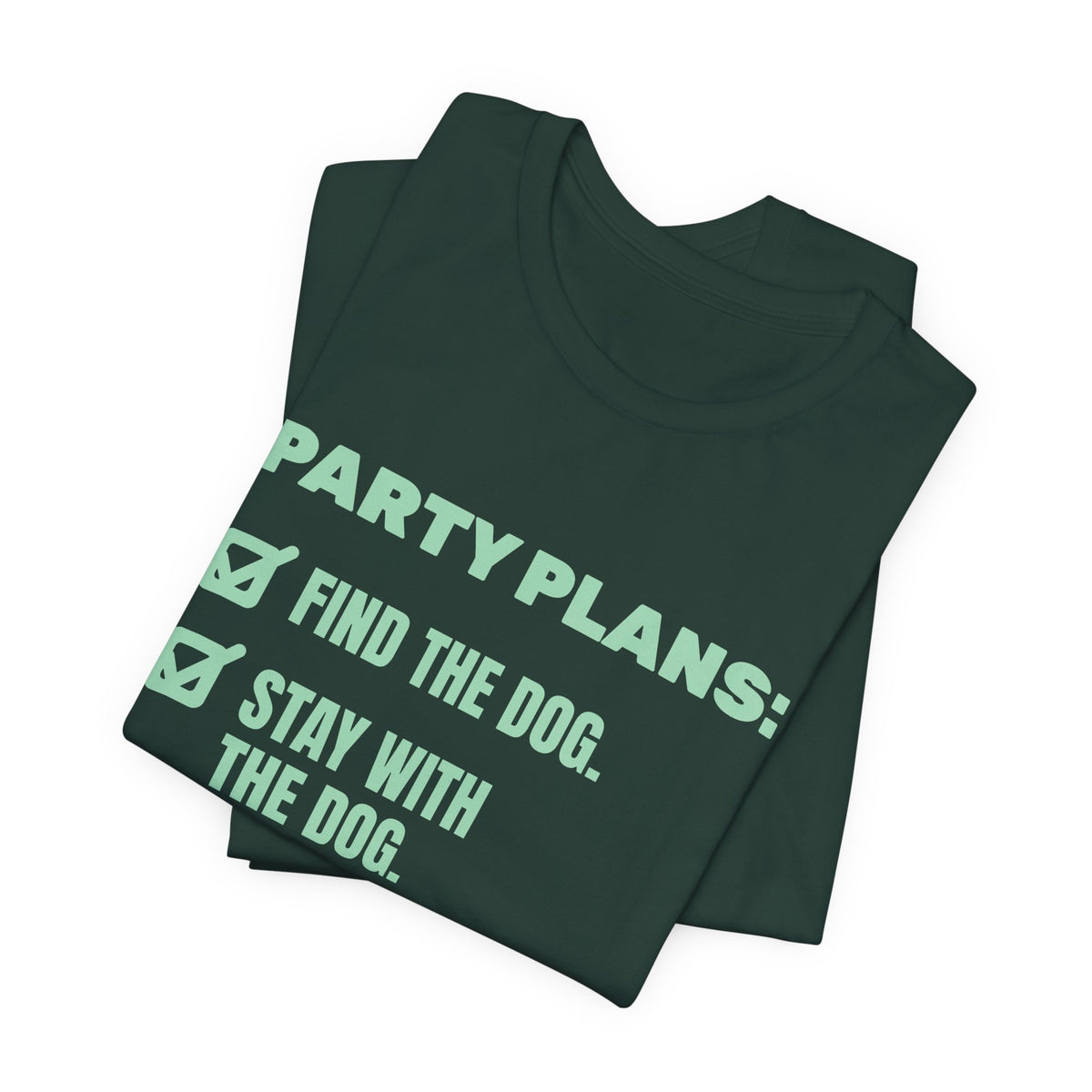 Party Plans: Find the Dog Tee (Mint Green Ink)