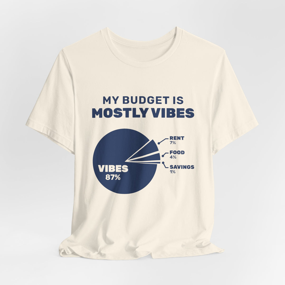 My Budget Is Mostly Vibes Tee (Navy Blue Ink)