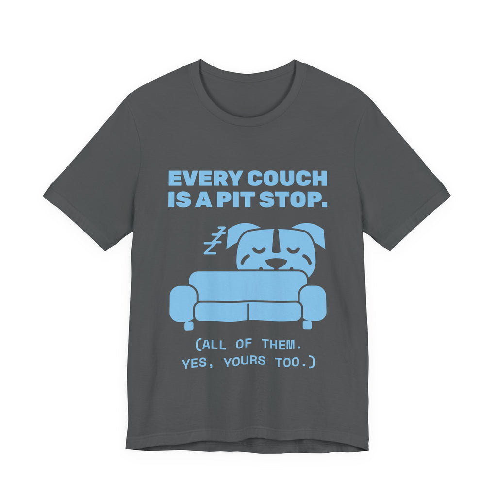 Every Couch Is a Pit Stop Tee (Sky Blue Ink)