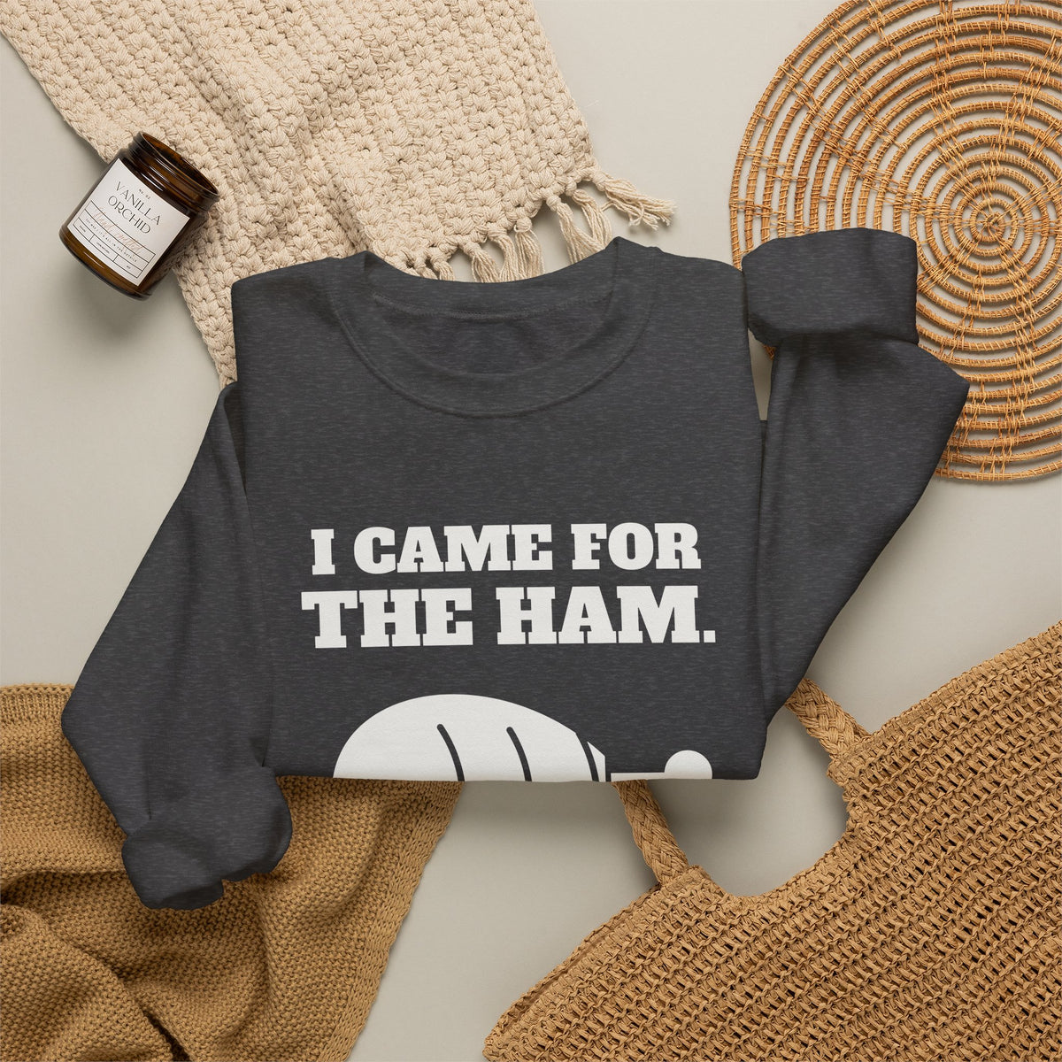 I Came for the Ham Crewneck Sweatshirt (Dark)