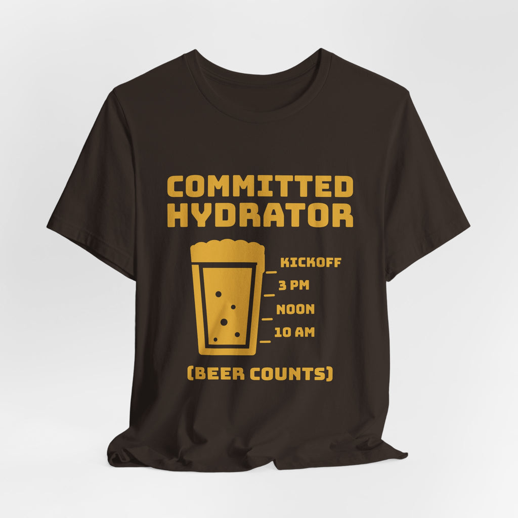 Committed Hydrator (Beer Counts) Tee (Gold Ink)