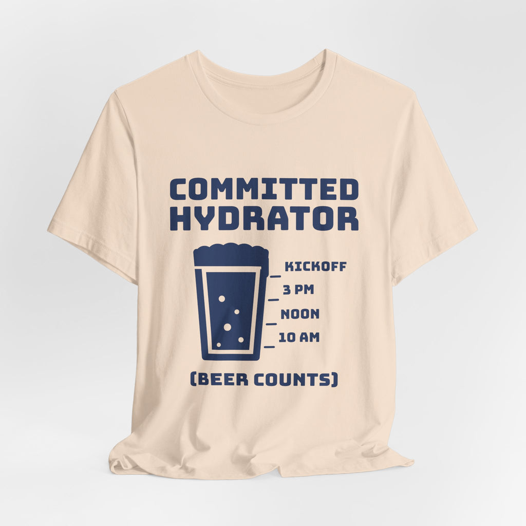 Committed Hydrator (Beer Counts) Tee (Navy Blue Ink)