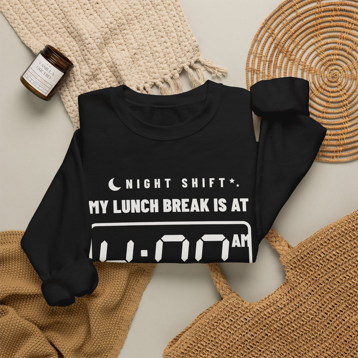 My Lunch Break Is at 4 AM Crewneck Sweatshirt (Dark)