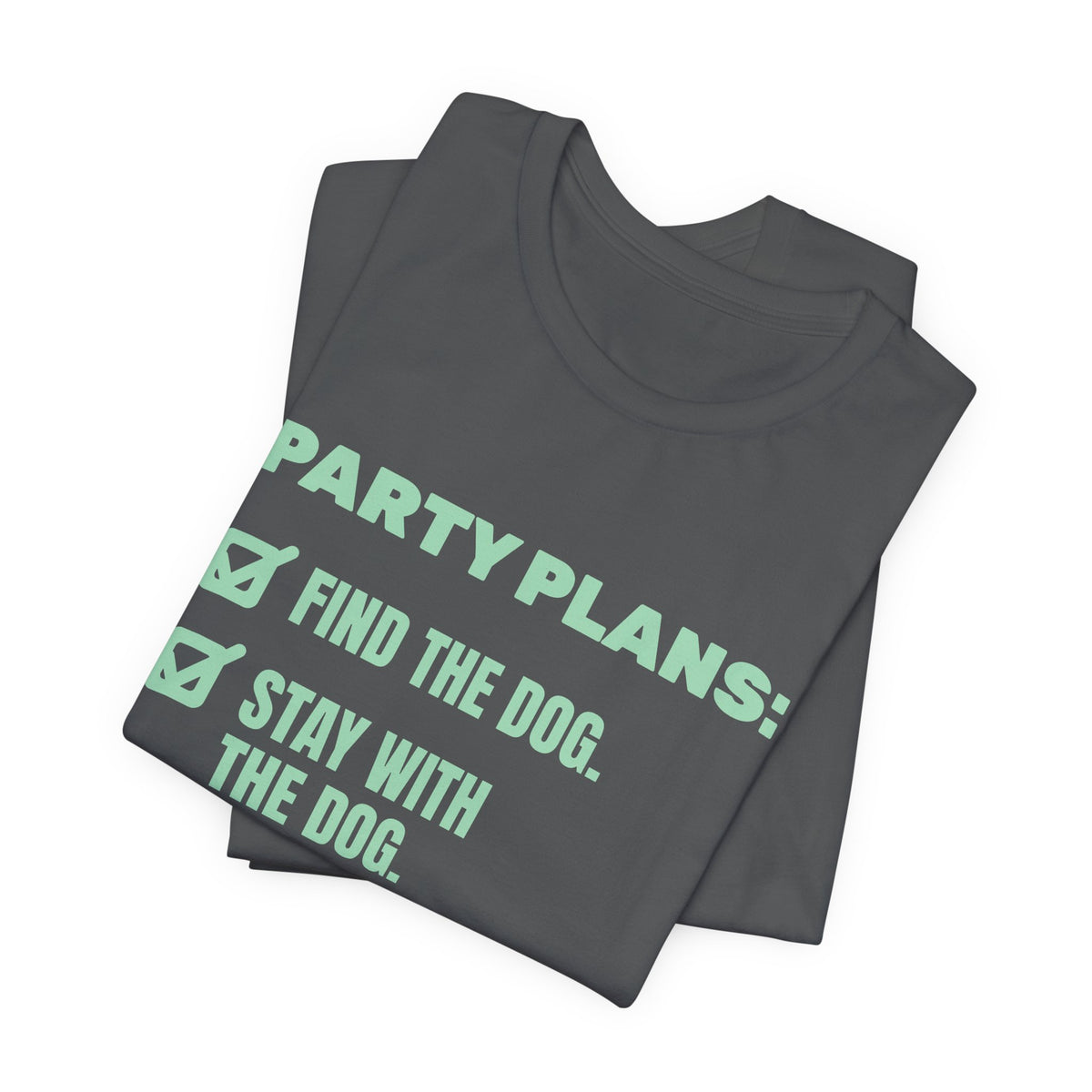 Party Plans: Find the Dog Tee (Mint Green Ink)