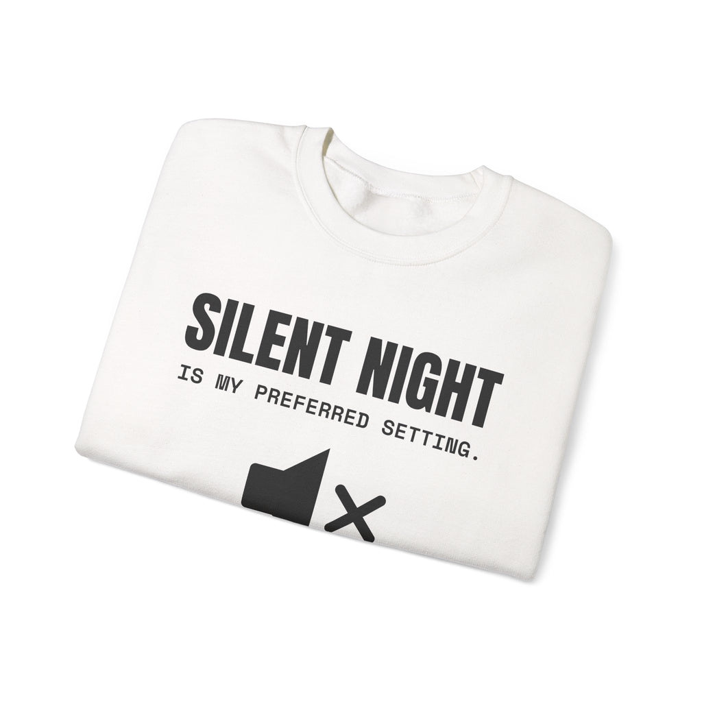Silent Night Is My Preferred Setting Crewneck Sweatshirt (Light)