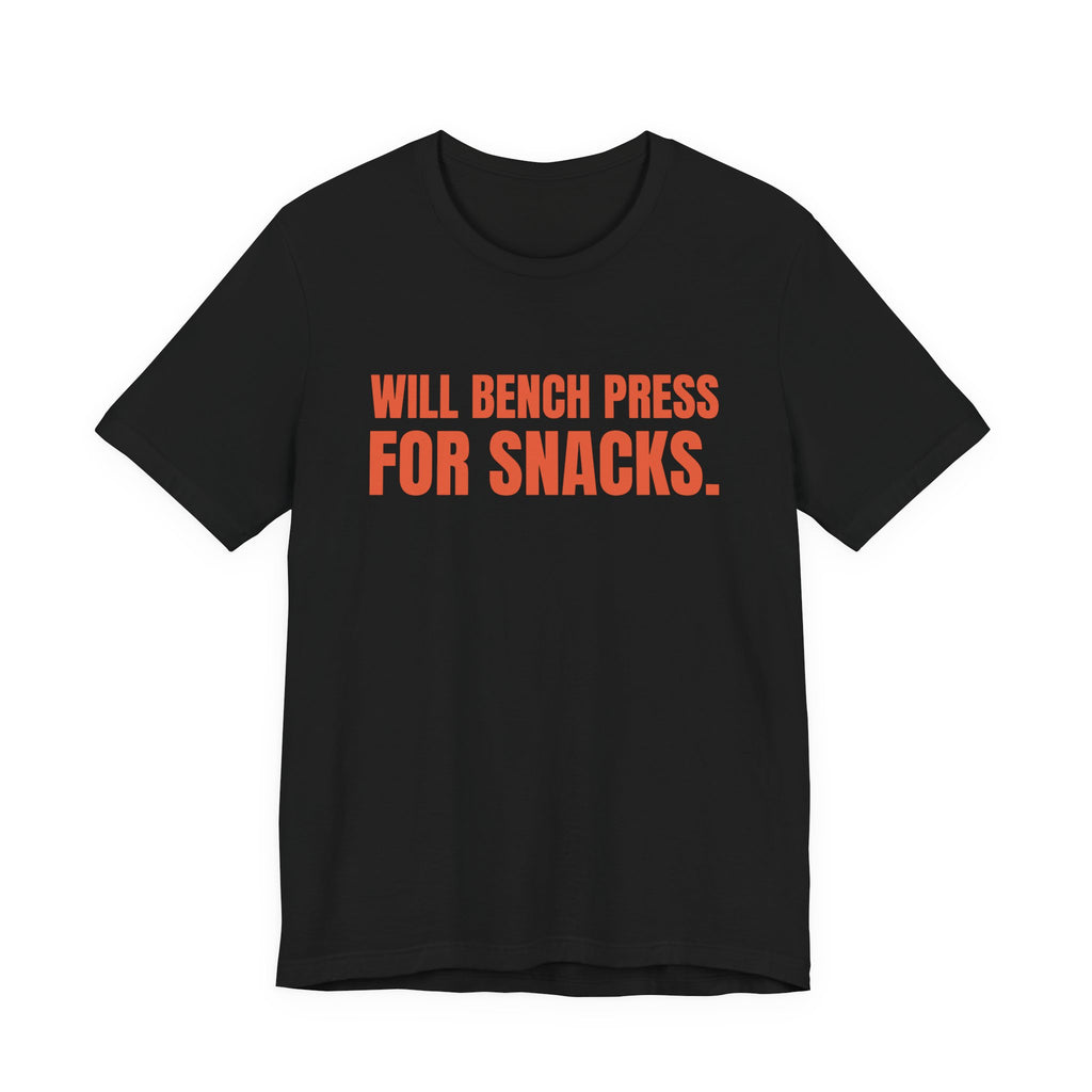 Will Bench Press for Snacks Tee (Orange)