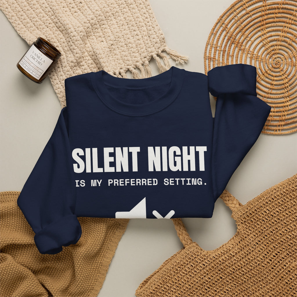 Silent Night Is My Preferred Setting Crewneck Sweatshirt (Dark)