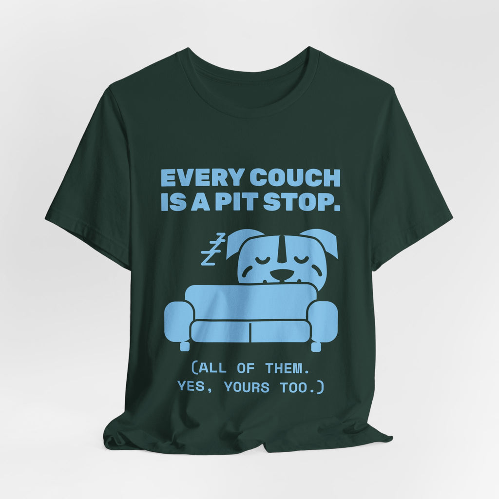 Every Couch Is a Pit Stop Tee (Sky Blue Ink)