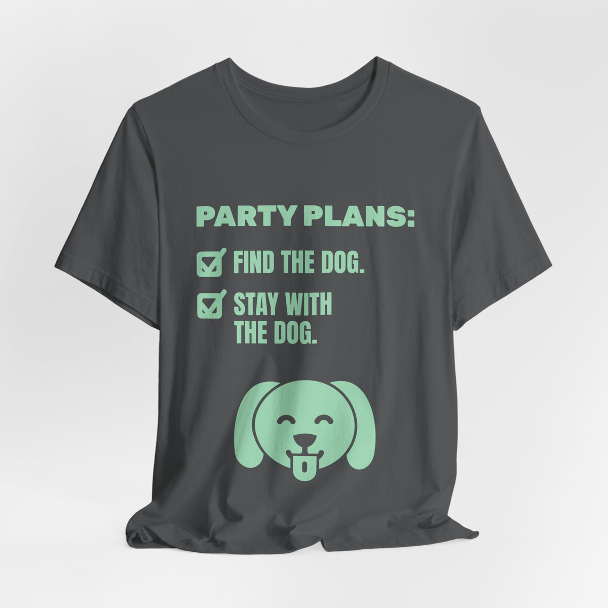 Party Plans: Find the Dog Tee (Mint Green Ink)