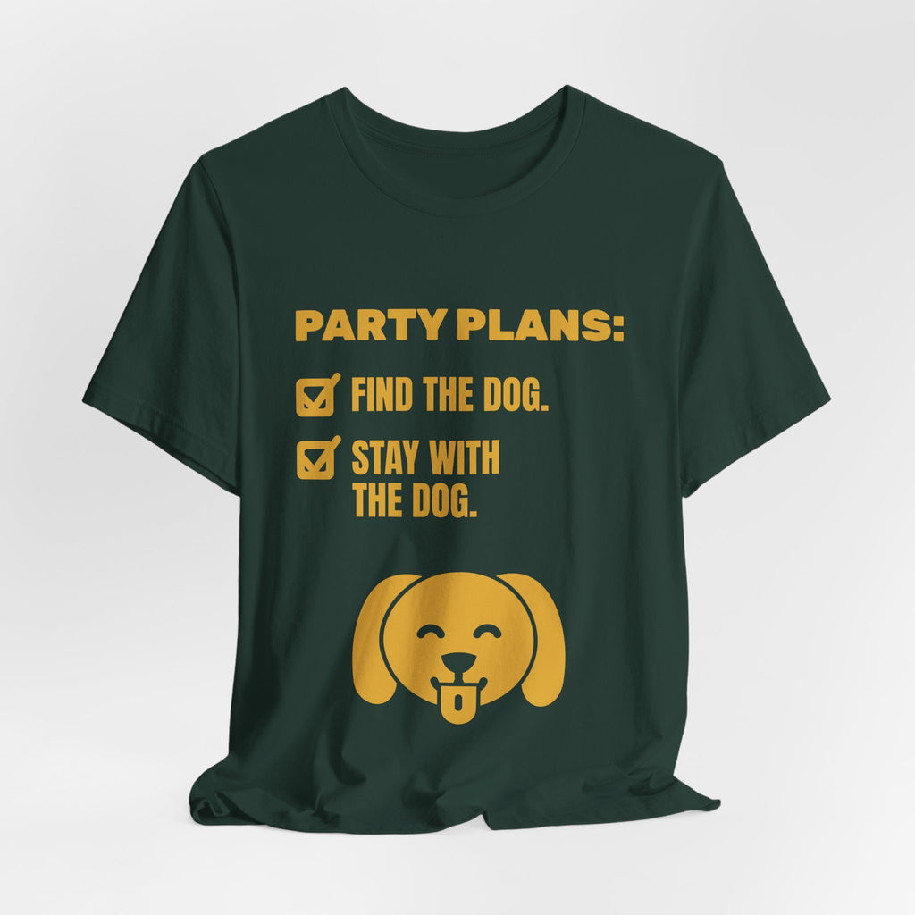 Party Plans: Find the Dog Tee (Gold)