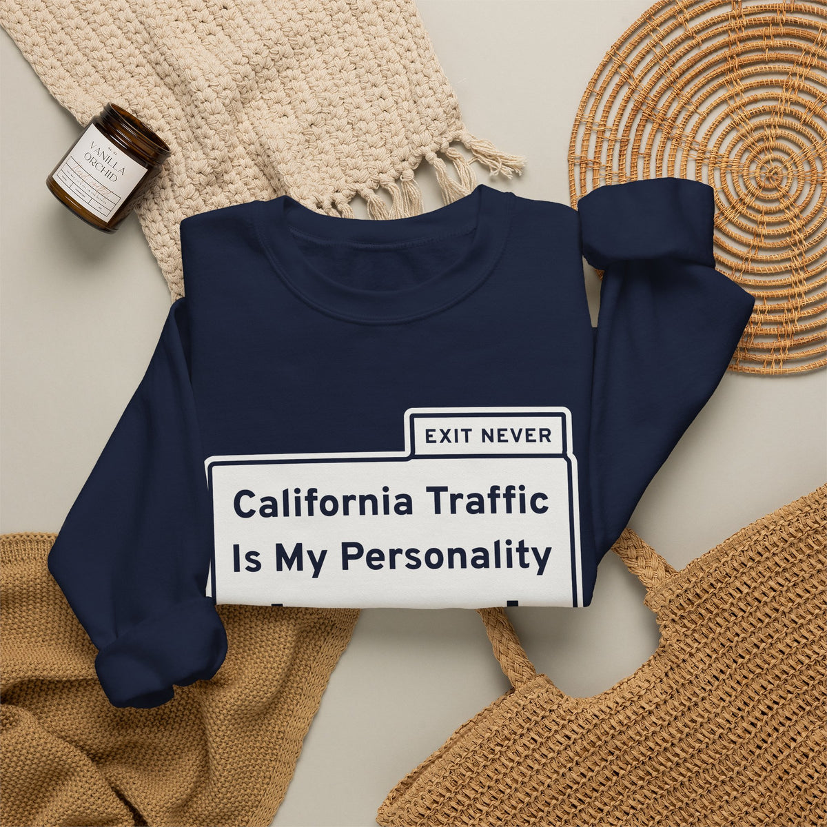 California Traffic Is My Personality Now Crewneck Sweatshirt (Dark)