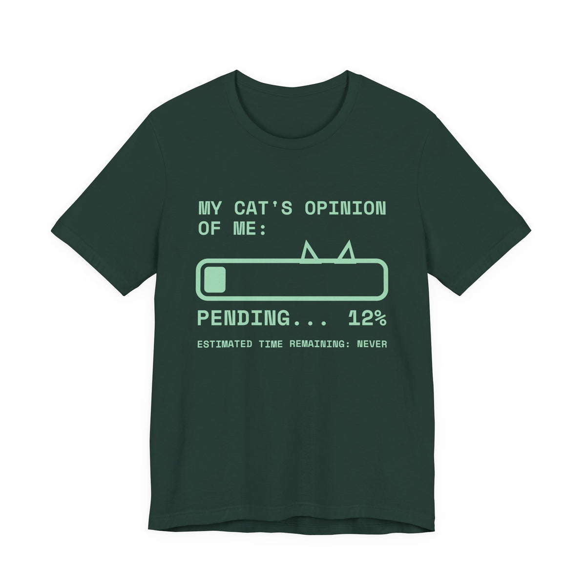 My Cat's Opinion of Me: Pending Tee (Mint Green Ink)