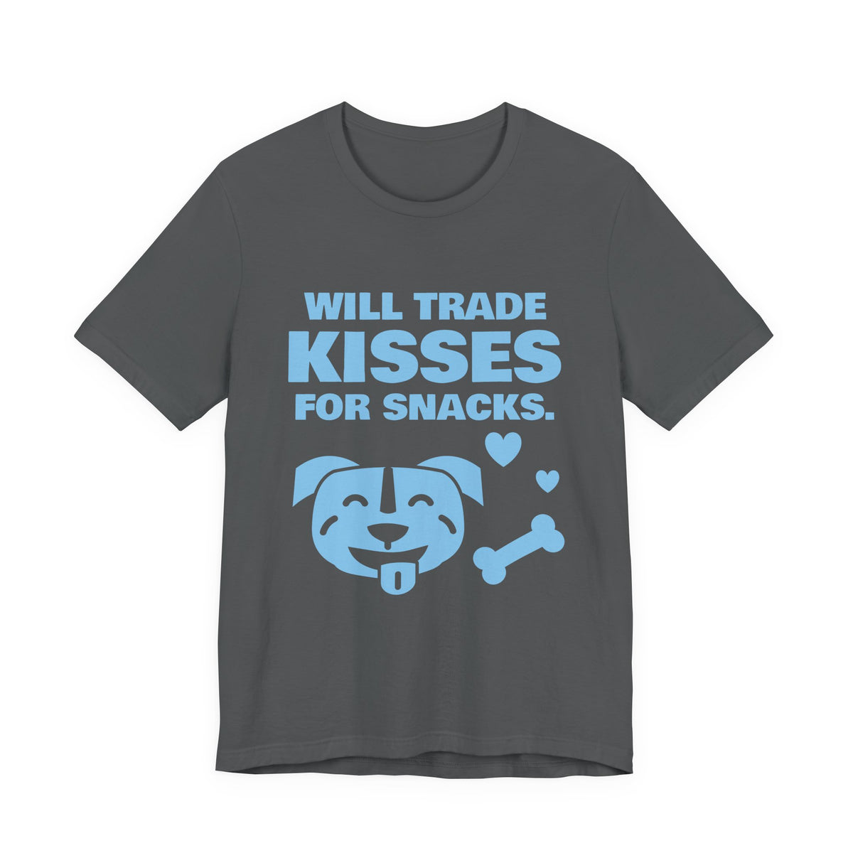 Will Trade Kisses for Snacks Tee (Sky Blue Ink)