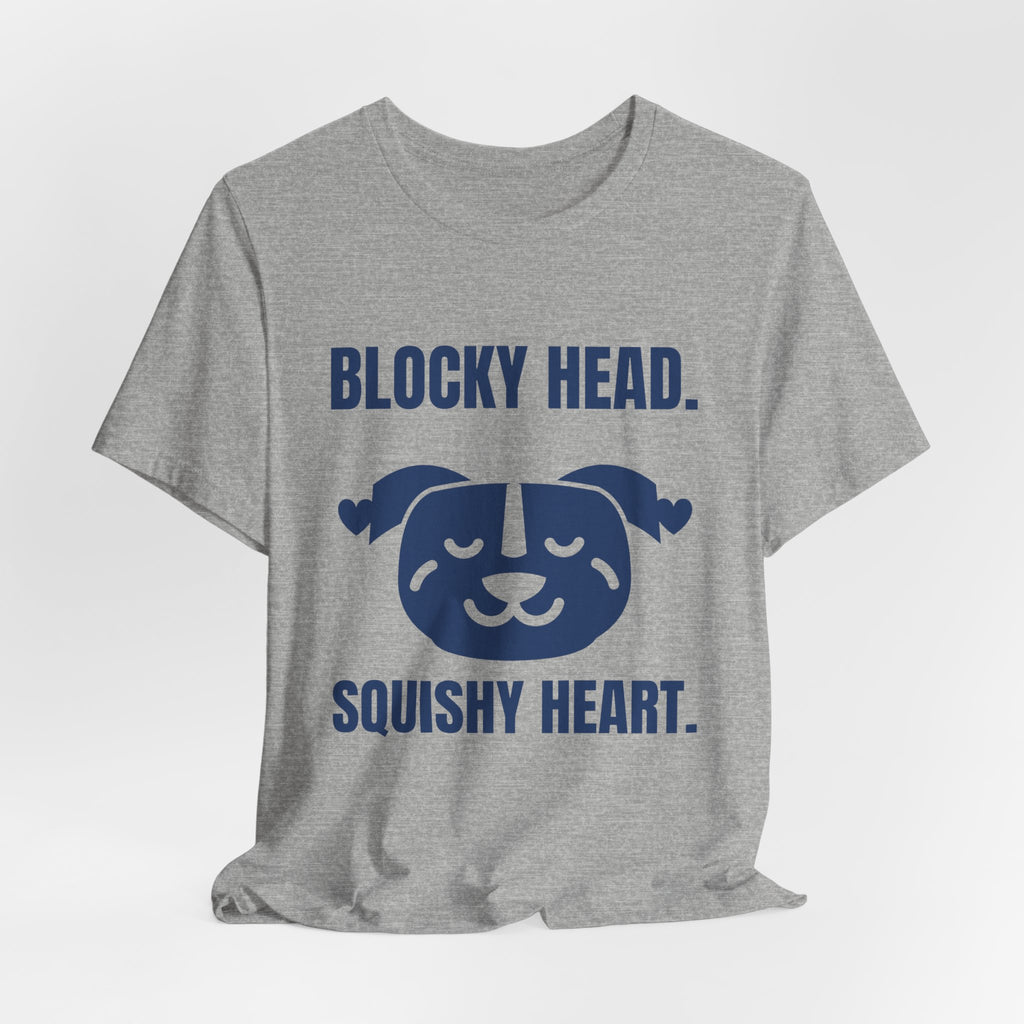 Blocky Head. Squishy Heart Tee (Navy Blue Ink)