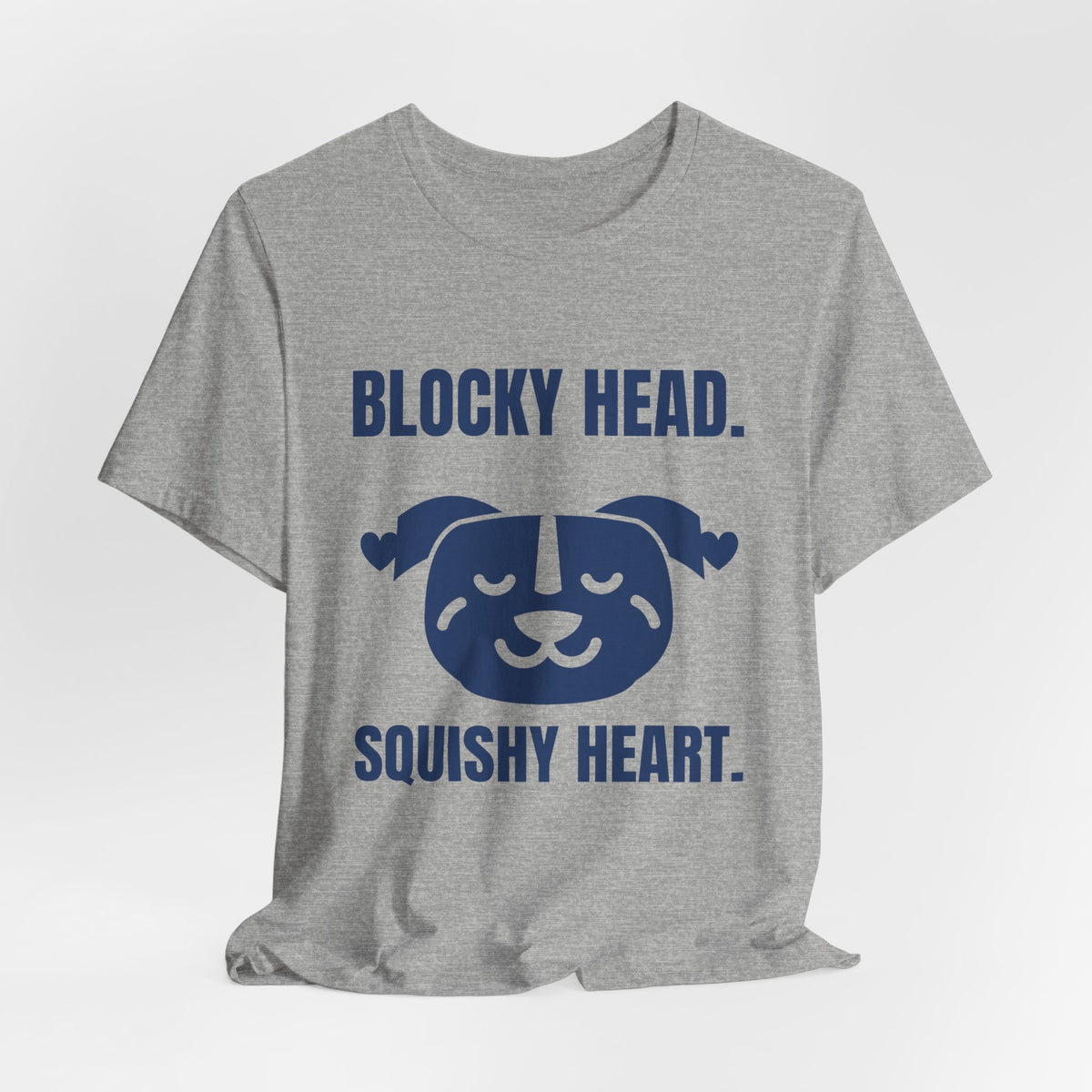 Blocky Head. Squishy Heart Tee (Navy Blue Ink)