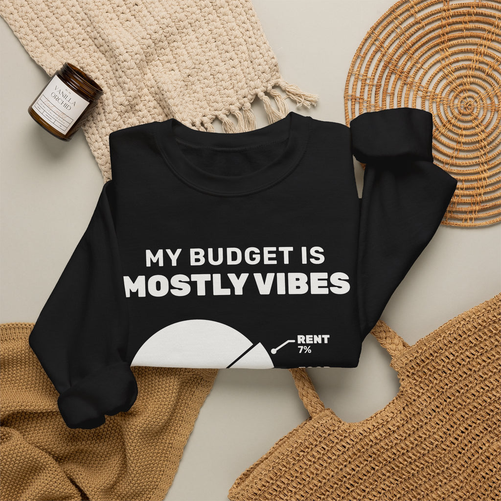 My Budget Is Mostly Vibes Crewneck Sweatshirt (Dark)