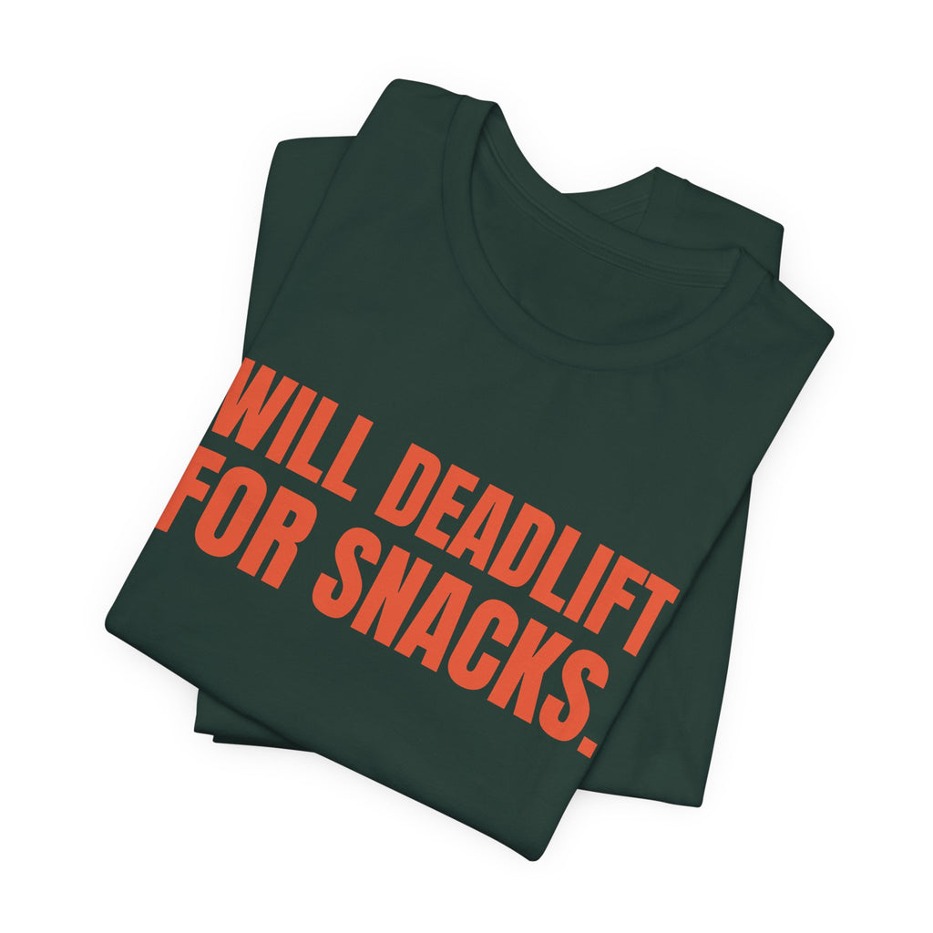 Will Deadlift for Snacks Tee (Orange)