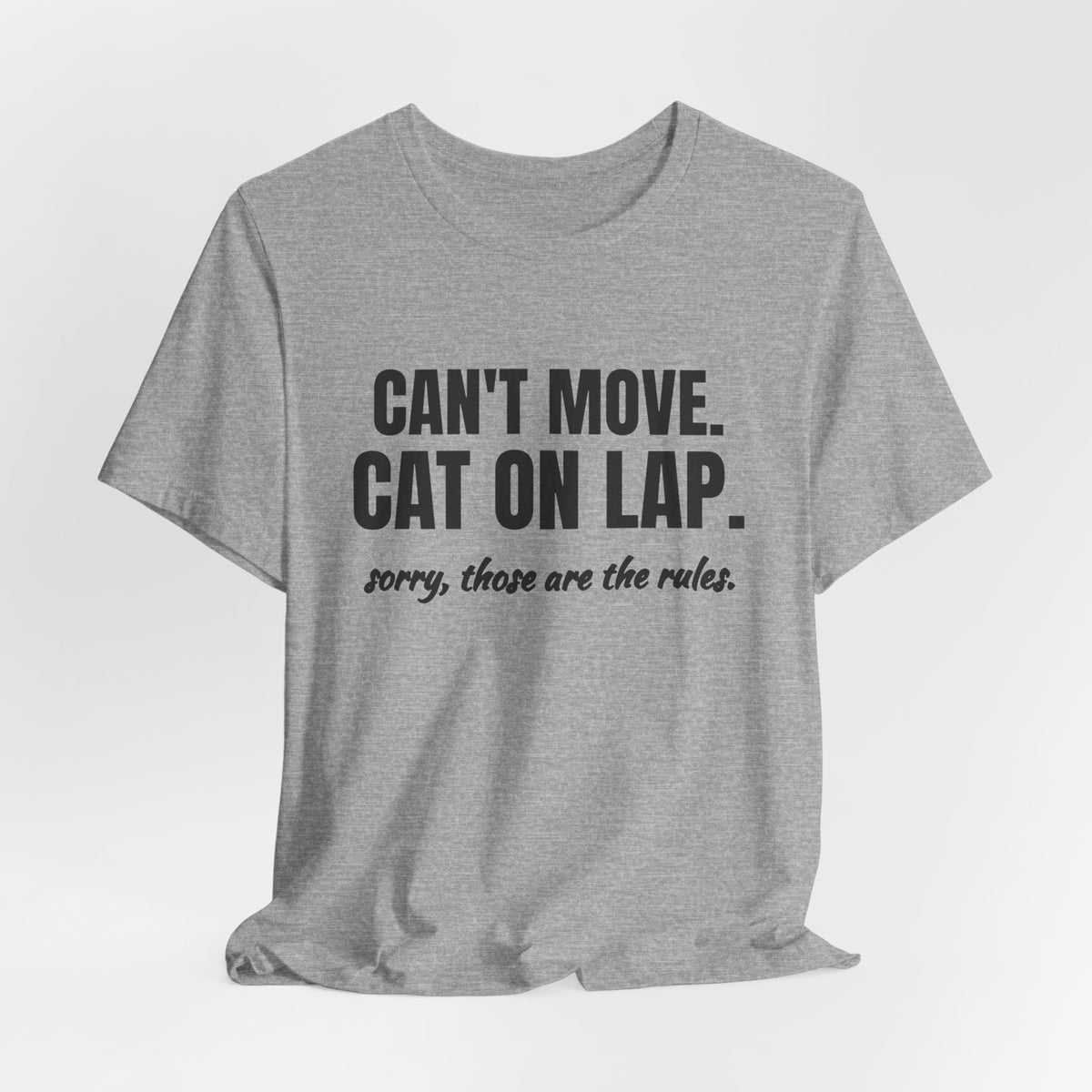 Can't Move. Cat on Lap Tee (Light)
