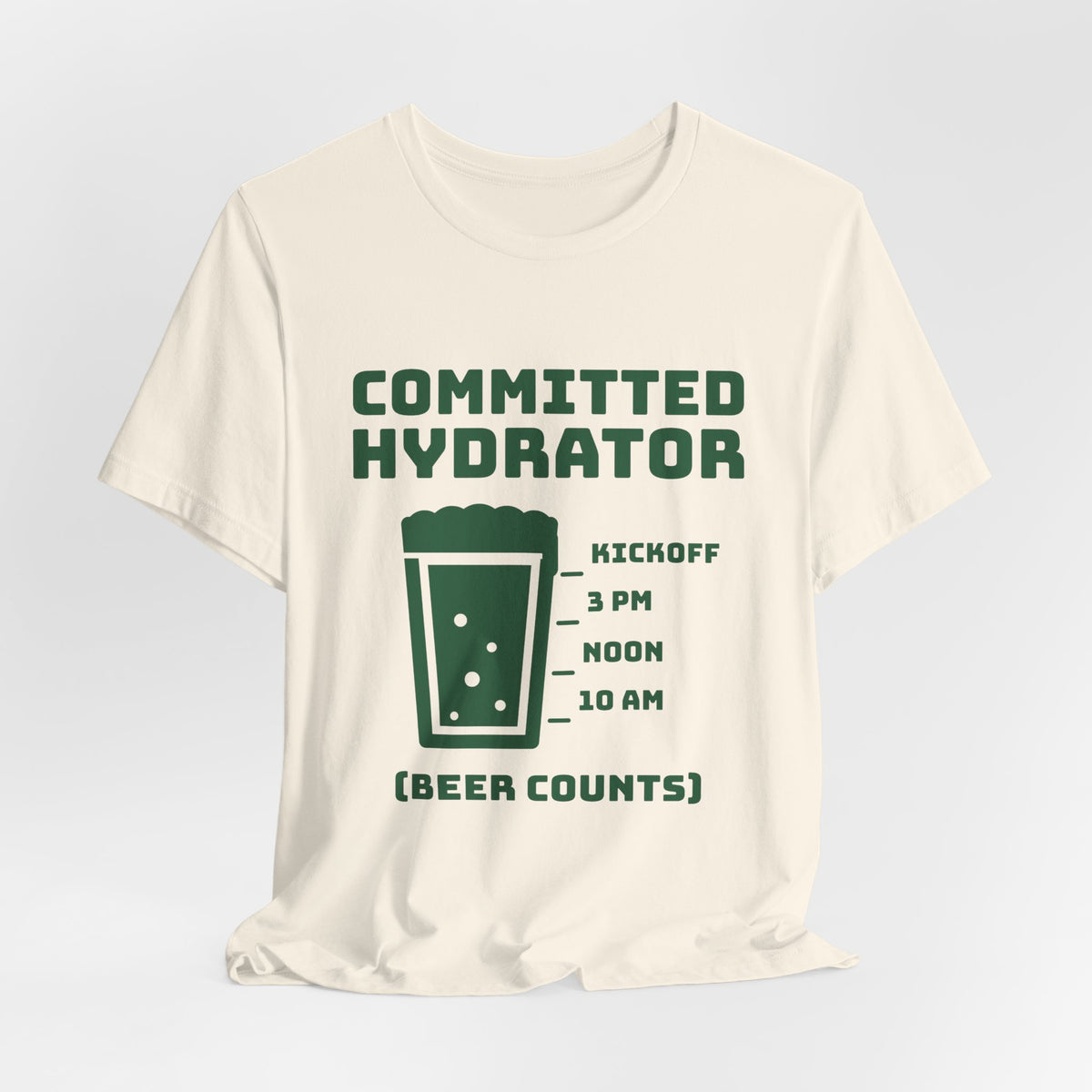 Committed Hydrator (Beer Counts) Tee (Forest Green Ink)