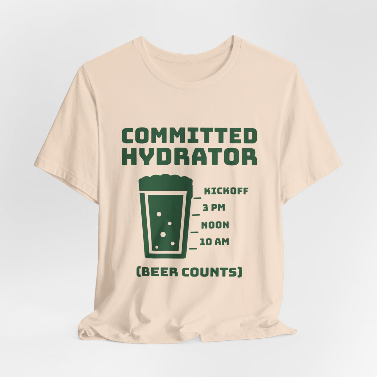 Committed Hydrator (Beer Counts) Tee (Forest Green Ink)