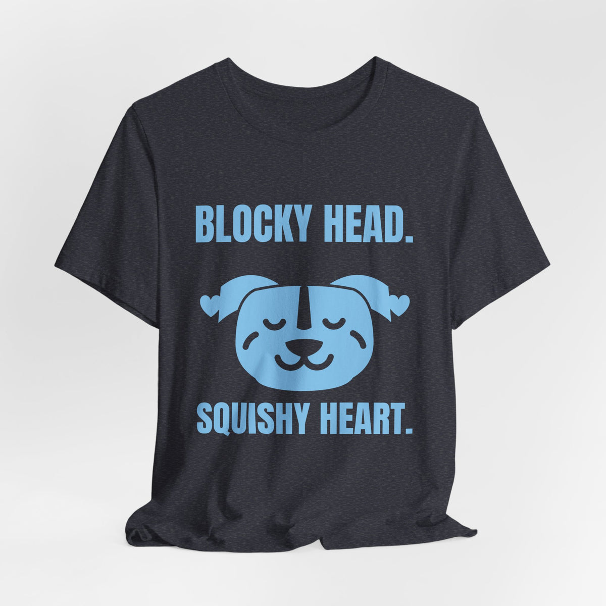 Blocky Head. Squishy Heart Tee (Sky Blue Ink)