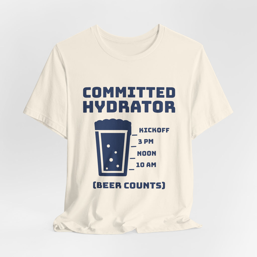 Committed Hydrator (Beer Counts) Tee (Navy Blue Ink)