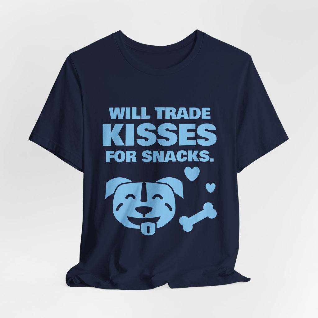 Will Trade Kisses for Snacks Tee (Sky Blue Ink)