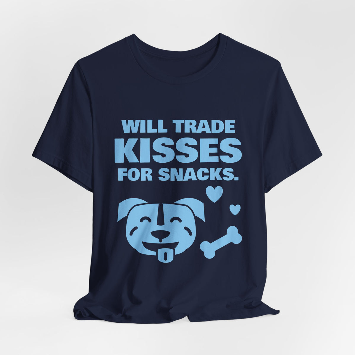 Will Trade Kisses for Snacks Tee (Sky Blue Ink)