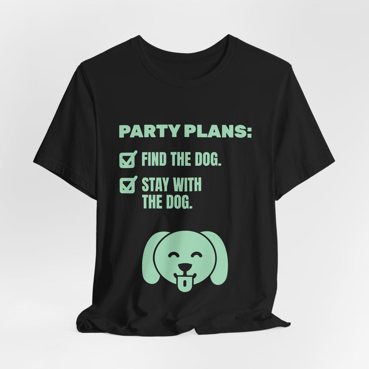 Party Plans: Find the Dog Tee (Mint Green Ink)