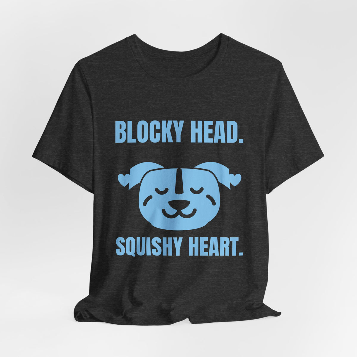 Blocky Head. Squishy Heart Tee (Sky Blue Ink)