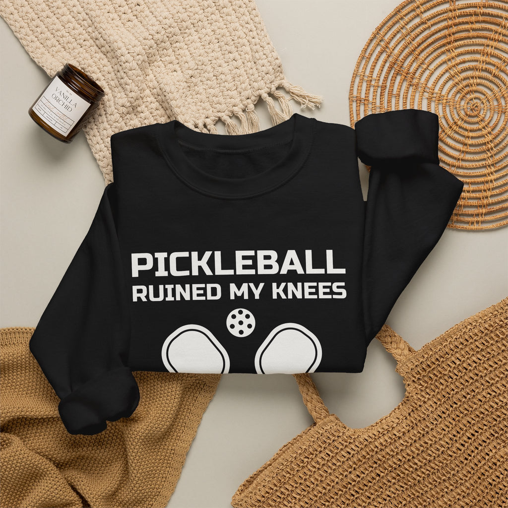 Pickleball Ruined My Knees and I'd Do It Again Crewneck Sweatshirt (Dark)