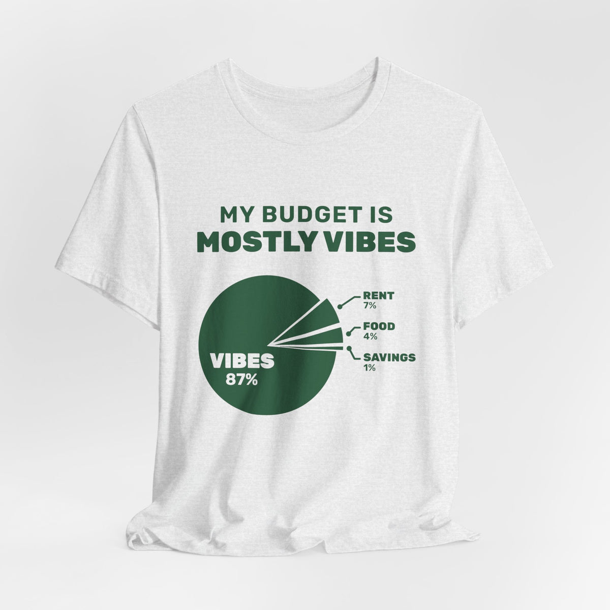 My Budget Is Mostly Vibes Tee (Forest Green Ink)
